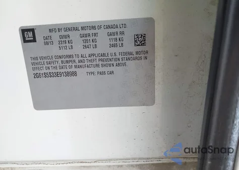 2014 Cadillac Xts Platinum из США, поврежденный, VIN 2G61S5S33E9138988